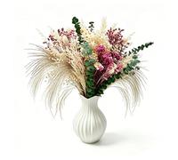 Dried Flowers Bouquet with Pampas Grass and Baby's Breath for Spring Home Decor, Boho Decor, Wedding Table and Wall Decorations