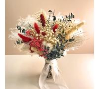 Dried Flowers Bouquet with Pampas Grass, Bunny Tails, Gem Grass, and Baby's Breath for Home Decor, Boho Decor, Wedding Table and Wall Decorations