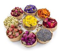 Dried Flowers, Natural Wedding Flower Herbs Kit for Soap Making, Candle 9/16 Bags Include Dried Lavender, Rose Petals, Jasmine-9 bag A