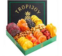 Dried Fruit Gift Basket - 11 Tropical Flavor Exotic Dried Fruit Basket Gift | 20oz Soft Mixed Dried Fruit and Nuts Gift Basket Dry Fruits Gift Box | Healthy Food Gifts Food Gift Baskets for Women, Mom