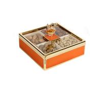 dried fruit platter, Divided Serving Dishes with Clear Lid, Bowls for Parties - Perfect for Chips and Dip, Veggies, Candy and Snacks, Nuts(Orange)