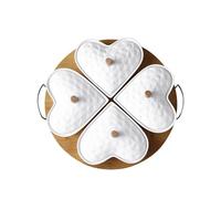 dried fruit platter, Divided Serving Tray with 4 Ceramic Bowls on Bamboo Plate - Ideal for Snacks and Appetizers | Versatile for Every Event