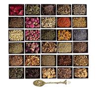 Dried Herbs for Witchcraft Supplies & Protection Tools, Herbal Magic, Wiccan Spells - 30 Herbs for Altar Supplies - With Crystal Spoon