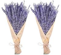 Dried Lavender Bundles,Natural Dried Lavender Flowers 280-300 Stems 16“ for Home Weeding Decoration Flower Arrangements Home Fragrance 2 Bundles