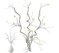 Dried Natural Curly Willow Branch,3Pcs Twigs and Branches for Vases,Lifelike Reusable Resin Branches for Flower Arrangement Christmas Party Supplies Home Decor/35.4 Inch
