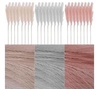 Dried Pampass Grass Artificial Pampas Grass Stems Dried Flowers for Vase Deocration 90cm (Assorted (Grey, Pink, White), 24 Pack)
