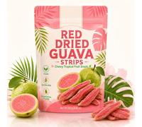 Dried Red Guava Slices, Naturally Pink Tropical Fruit, Chewy Guava Fruit Slices for Office, Travel, Lunchbox, Yogurt, Oatmeal & Daily (1)