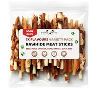 DriedDogTreats Tripe Sticks for Dogs Mix 500g - 7 Variety Flavors in 1 Package - Made From Chicken, Beef, Lamb, Duck, Rabbit, Pork & Salmon - Dog Treats Natural for Small, Medium & Large Dogs