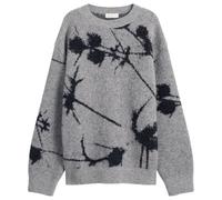 Dries Van Noten Men's Thistle Printed Alpaca Wool Jumper Mid Grey