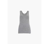 Dries Van Noten Womens Mid Grey Teade Sleeveless Stretch-woven Blend Top M