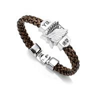 Driflo Attack Bracelets, Mens Leather Bracelet, Cosplay Leather Rope Weaving Bracelet, Leathers Weave B-racelet, Advanced Atmosphere B-racelet, Unique Wristband, Bracelets Anime Fans