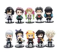 Driflo Demon Figure, Anime Figures Set, Iguro Obanai Figure, Demon Merch, Character Statue Collectibles, 10pcs Cartoon Characters, Anime Characte-r Doll Models, Gifts for Fans