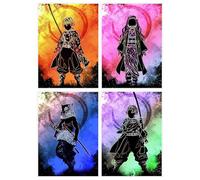 Driflo Demon Slaye Poster, Demon Slaye Anime Posters, 4Pcs Anime P-oster, D-emon-S-layer A-nime Poster, 8.27 x 11.81 Inch(21x30cm), for Room Aesthetic Canvas Wall Art Bedroom Decor