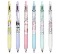 Driflo Sanrio Gel Pens, 6pcs Sanrio Stationery Pens, Gel Pen for Writing, Kuromi Cinamorol Kity Melody School Supplies Black Ink 0.5mm Pen Stationery Set, Gifts for Student