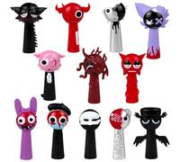 Driflo Sprunki Figure, Sprunki Figures 12pcs, Cake Toppers S-prunki Pencil Cap, Cartoon Ornaments Figures Model Figure Desktop Decoration S-prunki Gifts for Friends and Fans