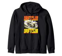 Drift Car - Retro Futuristic Style Japanese Auto Racing Zip Hoodie