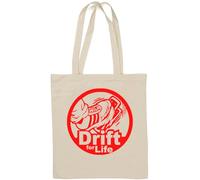Drift For Life Red Gas Pedal Logo Natural Cotton Tote Bag White