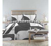 Drift Forward - Glyph - 52% Recycled Polyester 48% BCI Cotton Duvet Cover Set - Double Bed Size in Charcoal
