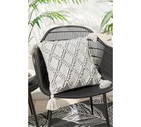 Drift Home 'Alda' Outdoor Durable Garden Filled Bench Cushion in Grey | Size: 43 cm x 43 cm Drift Home Grey 43 cm x 43 cm