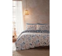 Drift Home 'Anya' All-Over Leaf Print Duvet Cover Set in Blue | Size: Super King Drift Home Blue Super King