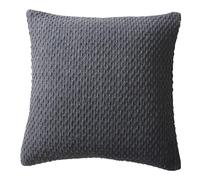 Drift Home - Charcoal Cushion (43 x 43cm) - Sustainable Recycled Cotton - Filling/Padding Included - Charcoal Weaved Cushion with Insert - Charcoal Textured/Woven Cushion - Matching Throw Available