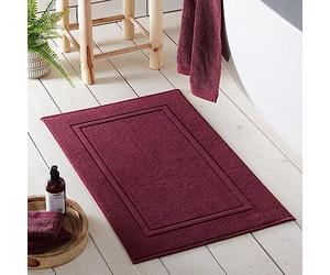 Drift Home - Claret Red Bath Mat (50 x 80cm) - Soft & Absorbent - 550GSM Premium Bathroom Mat - Sustainable Cotton (BCI) - Recycled Bottles - Machine Washable - Bath Rug