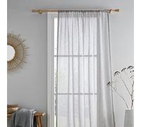 Drift Home - Grey Semi-Transparent Cotton Curtain Panel - 55 x 48 (140 x 122cm) - Sustainable Recycled Cotton - Sheer Voile/Net for Window