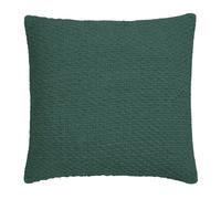Drift Home - Green Cushion (43 x 43cm) - Sustainable Recycled Cotton - Filling Included - Weaved Textured Insert - Matching Throw Available