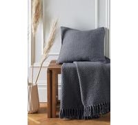 Drift Home 'Hayden' Textured Woven Throw in Charcoal | Size: 200 cm x 200 cm Drift Home Charcoal 200 cm x 200 cm