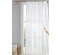 Drift Home 'Kayla' Textured Voile Panel in White | Size: 140 cm width x 122 cm drop Drift Home White 140 cm width x 122 cm drop