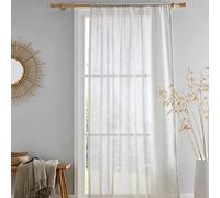 'Kayla' Textured 100% Recycled Polyester Voile Panel Drift Home Natural 140cm width x 183cm drop