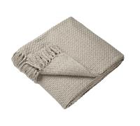 Drift Home - Natural Throw with Tassel - Sustainable Recycled Cotton - Woven Basket Weaved Textured Sofa Throw Blanket - Extra Large 200 x 200cm