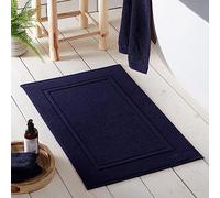 Drift Home - Navy Bath Mat (50 x 80cm) - Soft & Absorbent - 550GSM Premium Bathroom Mat - Sustainable Cotton (BCI) - Recycled - Machine Washable - Bath Rug Navy Blue - Dark Blue Bath Rug