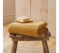 Drift Home - Ochre Hand Towel (50 x 90cm) - Soft & Absorbent 600GSM Premium - Sustainable Cotton (BCI) - Recycled Bottles - Yellow Mustard Bathroom - Ideal for Gym/Guest Use