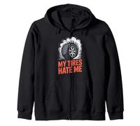 Drift Racing Life JDM Sideways Car Tire Smoke Oversteer Zip Hoodie