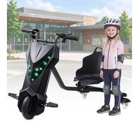 Drift Trike, Kids' 3-Wheel Electric Drift Scooter J-8inch | LED Lights on the 2 Rear Wheels, Bluetooth Music, 360°drift, Bucket Seat, Durable & Safe Ride-On Tricycle