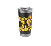 Drift Unique Stylized Whimsical Swimming Aquatic Seahorse Stainless Steel Insulated Tumbler