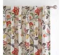DriftAway Ada Floral Botanical Print Flower Leaf Lined Thermal Insulated Room Darkening Linen Blackout Back Tab Window Curtains 2 Layers Set of 2 Panels Each 52 Inch by 84 Inch Orange Terra Cotta