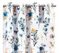 DriftAway Floral Curtains for Bedroom 63 inches Long Living Room Lined Blackout Drapes Thermal Insulated Grommet for Kitchen Window 2 Panels