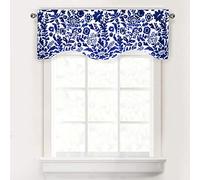DriftAway Julia Lined Valance Double Layer Thermal Insulated Room Darkening Blackout Valances 3 Inch Rod Pocket Scalloped Edge Window Valance for Bathroom Living Room 52 Inch by 16 Inch Navy