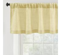 DriftAway Linen Textured Curtain Valances for Windows Light Filtering 3 Inch Rod Pocket Farmhouse Country Rustic Kitchen Valances for Bedroom Living Room Bathroom 18 inch Length Yellow