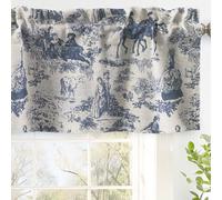 DriftAway Toile Linen Lined Blackout Valance 1 Panel, W52xL18, Navy