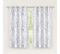 DriftAway Tree Branch Botanical Pattern Painting (Black) out Room Darkening Thermal Insulated Grommet Lined Window Curtains 2 Panels 2 Layers Each 52 Inch by 54 Inch (Gray)