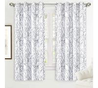 DriftAway Tree Branch Botanical Pattern Painting (Black) out Room Darkening Thermal Insulated Grommet Lined Window Curtains 2 Panels 2 Layers Each 52 Inch by 72 Inch (Gray)