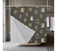 Drifted Root Wuthering Heights Literary Print Shower Curtain 72X72 In, Polycotton, Water-Repellent, Metal Hooks, Detachable Liner
