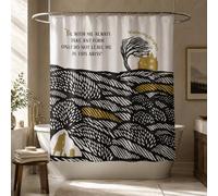 DRIFTED ROOT Wuthering Heights Shower Curtain, Polycotton, Metal Hooks, Detachable Liner, 4 Hem Magnets, Water-Repellent, Machine Washable (Embrace The Abyss, W 72" x L 72" (1 Panels))