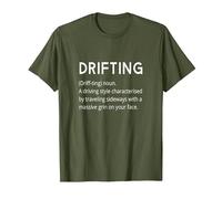 Drifting - Car Drift Funny Dictionary Style Boy Racer T-Shirt, Men, Olive Green, Medium