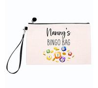 Drifting Ducks Linen Bingo Bag Gift, Nanny's Bingo Dabbers Pens Pouch Case | Handmade in the UK | Gift for Nanny, Grandmother | Birthday, Mother's Day, Christmas