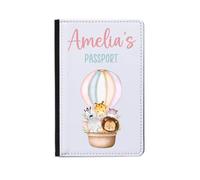 Drifting Ducks Personalised Faux Leather Passport Holder Gift | Childrens Travel Document Wallet | Custom Printed with Kids Name