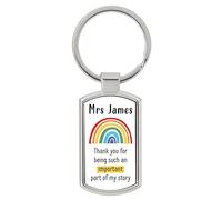 Drifting Ducks Personalised Keyring - Custom Metal Keychain - Thank You My Story Teacher Appreciation - Nursery Childminder Teaching Assistant Gift